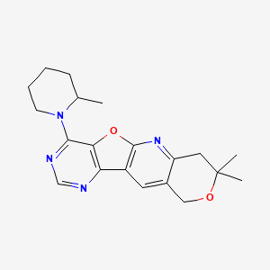 molecular formula C20H24N4O2 B11282221 8,8-Dimethyl-1-(2-methyl-piperidin-1-yl)-8,9-dihydro-6H-7,11-dioxa-2,4,10-triaza-benzo[b]fluorene 