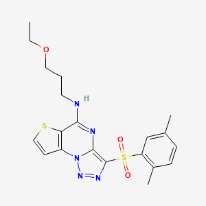 3-[(2,5-dimethylphenyl)sulfonyl]-N-(3-ethoxypropyl)thieno[2,3-e][1,2,3]triazolo[1,5-a]pyrimidin-5-amine