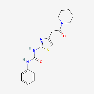 molecular formula C17H20N4O2S B11282270 1-(4-(2-Oxo-2-(piperidin-1-yl)ethyl)thiazol-2-yl)-3-phenylurea 