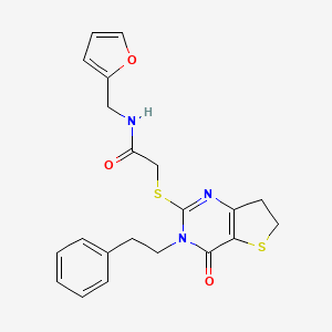 N-(furan-2-ylmethyl)-2-((4-oxo-3-phenethyl-3,4,6,7-tetrahydrothieno[3,2-d]pyrimidin-2-yl)thio)acetamide