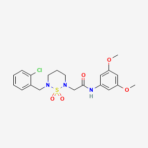 molecular formula C20H24ClN3O5S B11282285 2-[6-(2-chlorobenzyl)-1,1-dioxido-1,2,6-thiadiazinan-2-yl]-N-(3,5-dimethoxyphenyl)acetamide 