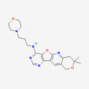 molecular formula C21H27N5O3 B11282309 (8,8-Dimethyl-8,9-dihydro-6H-7,11-dioxa-2,4,10-triaza-benzo[b]fluoren-1-yl)-(3-morpholin-4-yl-propyl)-a mine 