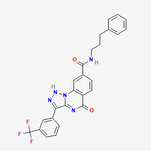 5-oxo-N-(3-phenylpropyl)-3-(3-(trifluoromethyl)phenyl)-4,5-dihydro-[1,2,3]triazolo[1,5-a]quinazoline-8-carboxamide