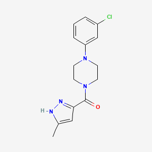 1-(3-chlorophenyl)-4-(3-methyl-1H-pyrazole-5-carbonyl)piperazine