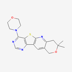 molecular formula C18H20N4O2S B11282362 5,5-Dimethyl-15-morpholin-4-yl-6-oxa-17-thia-2,12,14-triazatetracyclo[8.7.0.03,8.011,16]heptadeca-1,3(8),9,11,13,15-hexaene 