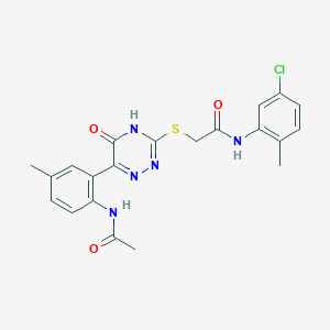 N-(5-Chloro-2-methylphenyl)-2-{[6-(2-acetamido-5-methylphenyl)-5-oxo-4,5-dihydro-1,2,4-triazin-3-YL]sulfanyl}acetamide