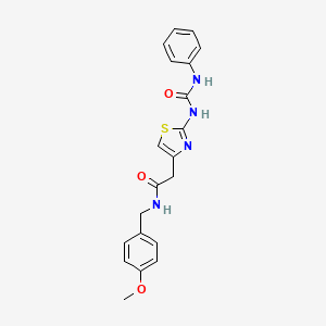 N-(4-methoxybenzyl)-2-(2-(3-phenylureido)thiazol-4-yl)acetamide