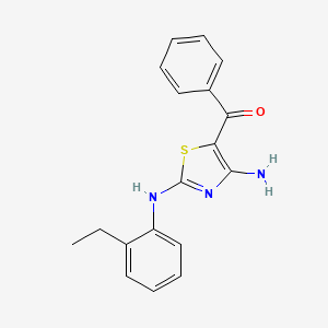 molecular formula C18H17N3OS B11282404 5-Benzoyl-N2-(2-ethylphenyl)-1,3-thiazole-2,4-diamine 