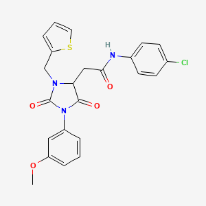 N-(4-chlorophenyl)-2-[1-(3-methoxyphenyl)-2,5-dioxo-3-(thiophen-2-ylmethyl)imidazolidin-4-yl]acetamide