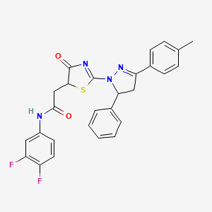 N-(3,4-difluorophenyl)-2-{2-[3-(4-methylphenyl)-5-phenyl-4,5-dihydro-1H-pyrazol-1-yl]-4-oxo-4,5-dihydro-1,3-thiazol-5-yl}acetamide