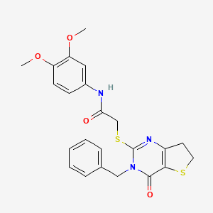 2-((3-benzyl-4-oxo-3,4,6,7-tetrahydrothieno[3,2-d]pyrimidin-2-yl)thio)-N-(3,4-dimethoxyphenyl)acetamide