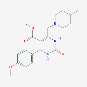 molecular formula C21H29N3O4 B11282431 Ethyl 4-(4-methoxyphenyl)-6-[(4-methylpiperidin-1-yl)methyl]-2-oxo-1,2,3,4-tetrahydropyrimidine-5-carboxylate 