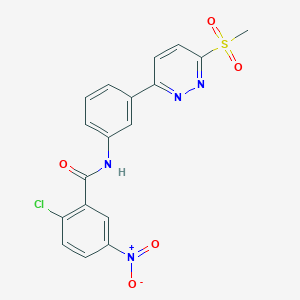 2-chloro-N-(3-(6-(methylsulfonyl)pyridazin-3-yl)phenyl)-5-nitrobenzamide