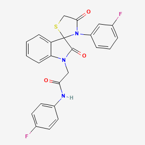 molecular formula C24H17F2N3O3S B11282446 N-(4-fluorophenyl)-2-[3'-(3-fluorophenyl)-2,4'-dioxo-1,2-dihydrospiro[indole-3,2'-[1,3]thiazolidine]-1-yl]acetamide 