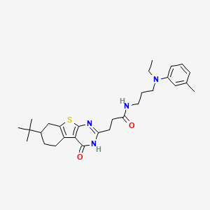 3-(7-tert-butyl-4-oxo-3,4,5,6,7,8-hexahydro[1]benzothieno[2,3-d]pyrimidin-2-yl)-N-{3-[ethyl(3-methylphenyl)amino]propyl}propanamide