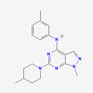 molecular formula C19H24N6 B11282514 1-methyl-N-(3-methylphenyl)-6-(4-methylpiperidin-1-yl)-1H-pyrazolo[3,4-d]pyrimidin-4-amine 