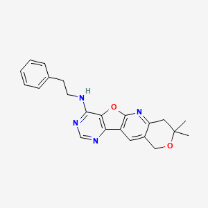 5,5-dimethyl-N-(2-phenylethyl)-6,17-dioxa-2,12,14-triazatetracyclo[8.7.0.03,8.011,16]heptadeca-1(10),2,8,11(16),12,14-hexaen-15-amine