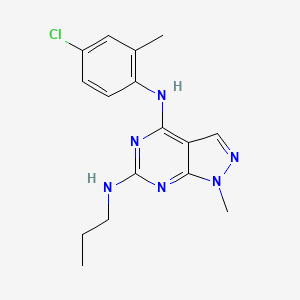 molecular formula C16H19ClN6 B11282516 N~4~-(4-chloro-2-methylphenyl)-1-methyl-N~6~-propyl-1H-pyrazolo[3,4-d]pyrimidine-4,6-diamine 