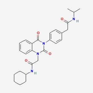 2-(4-{1-[(cyclohexylcarbamoyl)methyl]-2,4-dioxo-1,2,3,4-tetrahydroquinazolin-3-yl}phenyl)-N-(propan-2-yl)acetamide