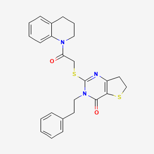 2-((2-(3,4-dihydroquinolin-1(2H)-yl)-2-oxoethyl)thio)-3-phenethyl-6,7-dihydrothieno[3,2-d]pyrimidin-4(3H)-one