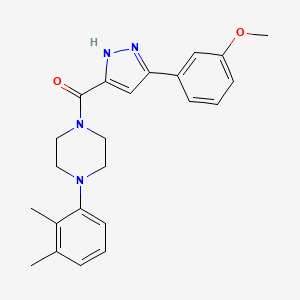 molecular formula C23H26N4O2 B11282569 1-(2,3-Dimethylphenyl)-4-[3-(3-methoxyphenyl)-1H-pyrazole-5-carbonyl]piperazine 