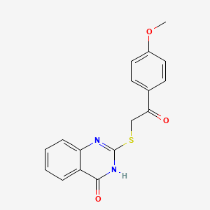 molecular formula C17H14N2O3S B11282574 2-[(4-Hydroxyquinazolin-2-yl)sulfanyl]-1-(4-methoxyphenyl)ethanone 