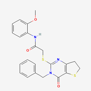 2-((3-benzyl-4-oxo-3,4,6,7-tetrahydrothieno[3,2-d]pyrimidin-2-yl)thio)-N-(2-methoxyphenyl)acetamide