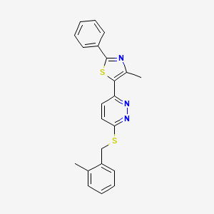 4-Methyl-5-(6-((2-methylbenzyl)thio)pyridazin-3-yl)-2-phenylthiazole