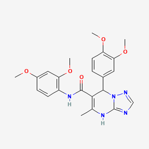 molecular formula C23H25N5O5 B11282611 N-(2,4-dimethoxyphenyl)-7-(3,4-dimethoxyphenyl)-5-methyl-4,7-dihydro[1,2,4]triazolo[1,5-a]pyrimidine-6-carboxamide 