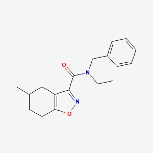 molecular formula C18H22N2O2 B11282648 N-benzyl-N-ethyl-5-methyl-4,5,6,7-tetrahydro-1,2-benzoxazole-3-carboxamide 