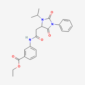 Ethyl 3-({[2,5-dioxo-1-phenyl-3-(propan-2-yl)imidazolidin-4-yl]acetyl}amino)benzoate