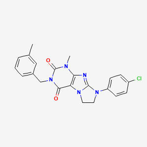 6-(4-Chlorophenyl)-4-methyl-2-[(3-methylphenyl)methyl]-7,8-dihydropurino[7,8-a]imidazole-1,3-dione