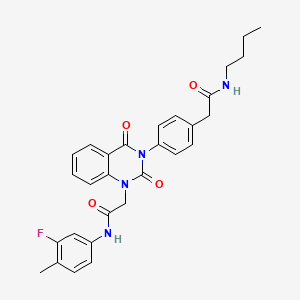 N-butyl-2-(4-(1-(2-((3-fluoro-4-methylphenyl)amino)-2-oxoethyl)-2,4-dioxo-1,2-dihydroquinazolin-3(4H)-yl)phenyl)acetamide