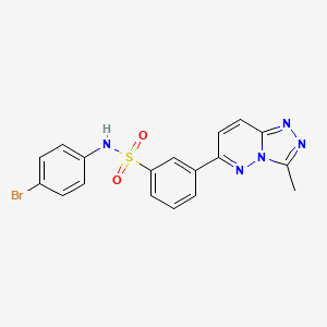 molecular formula C18H14BrN5O2S B11282699 N-(4-bromophenyl)-3-(3-methyl[1,2,4]triazolo[4,3-b]pyridazin-6-yl)benzenesulfonamide 