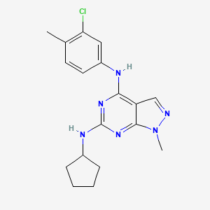 molecular formula C18H21ClN6 B11282702 N~4~-(3-chloro-4-methylphenyl)-N~6~-cyclopentyl-1-methyl-1H-pyrazolo[3,4-d]pyrimidine-4,6-diamine 