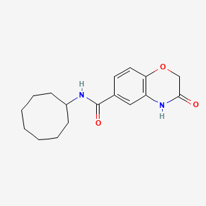 molecular formula C17H22N2O3 B11282705 N-cyclooctyl-3-oxo-3,4-dihydro-2H-1,4-benzoxazine-6-carboxamide 