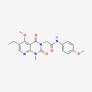 molecular formula C20H22N4O5 B11282740 2-(6-ethyl-5-methoxy-1-methyl-2,4-dioxo-1,2-dihydropyrido[2,3-d]pyrimidin-3(4H)-yl)-N-(4-methoxyphenyl)acetamide 