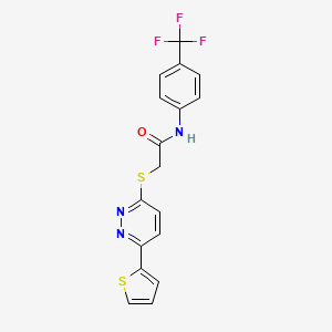 molecular formula C17H12F3N3OS2 B11282741 2-((6-(thiophen-2-yl)pyridazin-3-yl)thio)-N-(4-(trifluoromethyl)phenyl)acetamide 