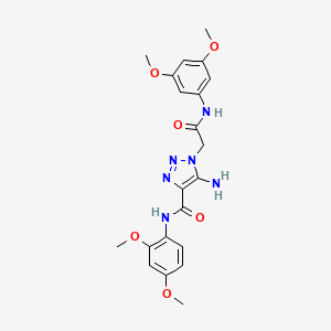 molecular formula C21H24N6O6 B11282772 5-amino-N-(2,4-dimethoxyphenyl)-1-{2-[(3,5-dimethoxyphenyl)amino]-2-oxoethyl}-1H-1,2,3-triazole-4-carboxamide 