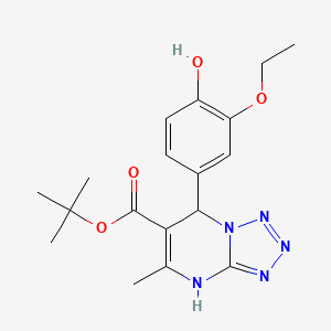 molecular formula C18H23N5O4 B11282822 Tert-butyl 7-(3-ethoxy-4-hydroxyphenyl)-5-methyl-4,7-dihydrotetrazolo[1,5-a]pyrimidine-6-carboxylate 