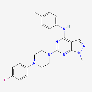 molecular formula C23H24FN7 B11282837 6-[4-(4-fluorophenyl)piperazin-1-yl]-1-methyl-N-(4-methylphenyl)-1H-pyrazolo[3,4-d]pyrimidin-4-amine 