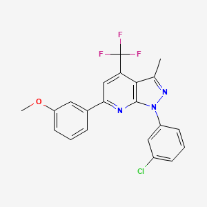 molecular formula C21H15ClF3N3O B11282850 1-(3-chlorophenyl)-6-(3-methoxyphenyl)-3-methyl-4-(trifluoromethyl)-1H-pyrazolo[3,4-b]pyridine 