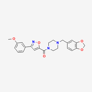 [4-(1,3-Benzodioxol-5-ylmethyl)piperazin-1-yl][3-(3-methoxyphenyl)-1,2-oxazol-5-yl]methanone