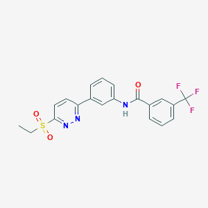 molecular formula C20H16F3N3O3S B11282866 N-(3-(6-(ethylsulfonyl)pyridazin-3-yl)phenyl)-3-(trifluoromethyl)benzamide 