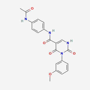 molecular formula C20H18N4O5 B11282882 N-(4-acetamidophenyl)-3-(3-methoxyphenyl)-2,4-dioxo-1,2,3,4-tetrahydropyrimidine-5-carboxamide 