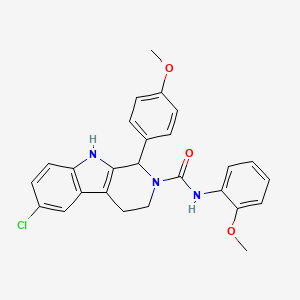 molecular formula C26H24ClN3O3 B11282891 6-Chloro-N-(2-methoxyphenyl)-1-(4-methoxyphenyl)-1,3,4,9-tetrahydro-2H-pyrido[3,4-b]indole-2-carboxamide 