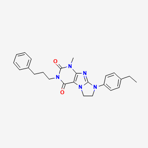 molecular formula C25H27N5O2 B11282923 6-(4-Ethylphenyl)-4-methyl-2-(3-phenylpropyl)-7,8-dihydropurino[7,8-a]imidazole-1,3-dione 