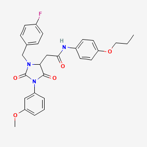 2-[3-(4-fluorobenzyl)-1-(3-methoxyphenyl)-2,5-dioxoimidazolidin-4-yl]-N-(4-propoxyphenyl)acetamide