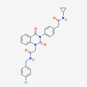 N-[(4-chlorophenyl)methyl]-2-(3-{4-[(cyclopropylcarbamoyl)methyl]phenyl}-2,4-dioxo-1,2,3,4-tetrahydroquinazolin-1-yl)acetamide