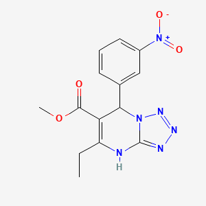 molecular formula C14H14N6O4 B11282968 Methyl 5-ethyl-7-(3-nitrophenyl)-4,7-dihydrotetrazolo[1,5-a]pyrimidine-6-carboxylate 